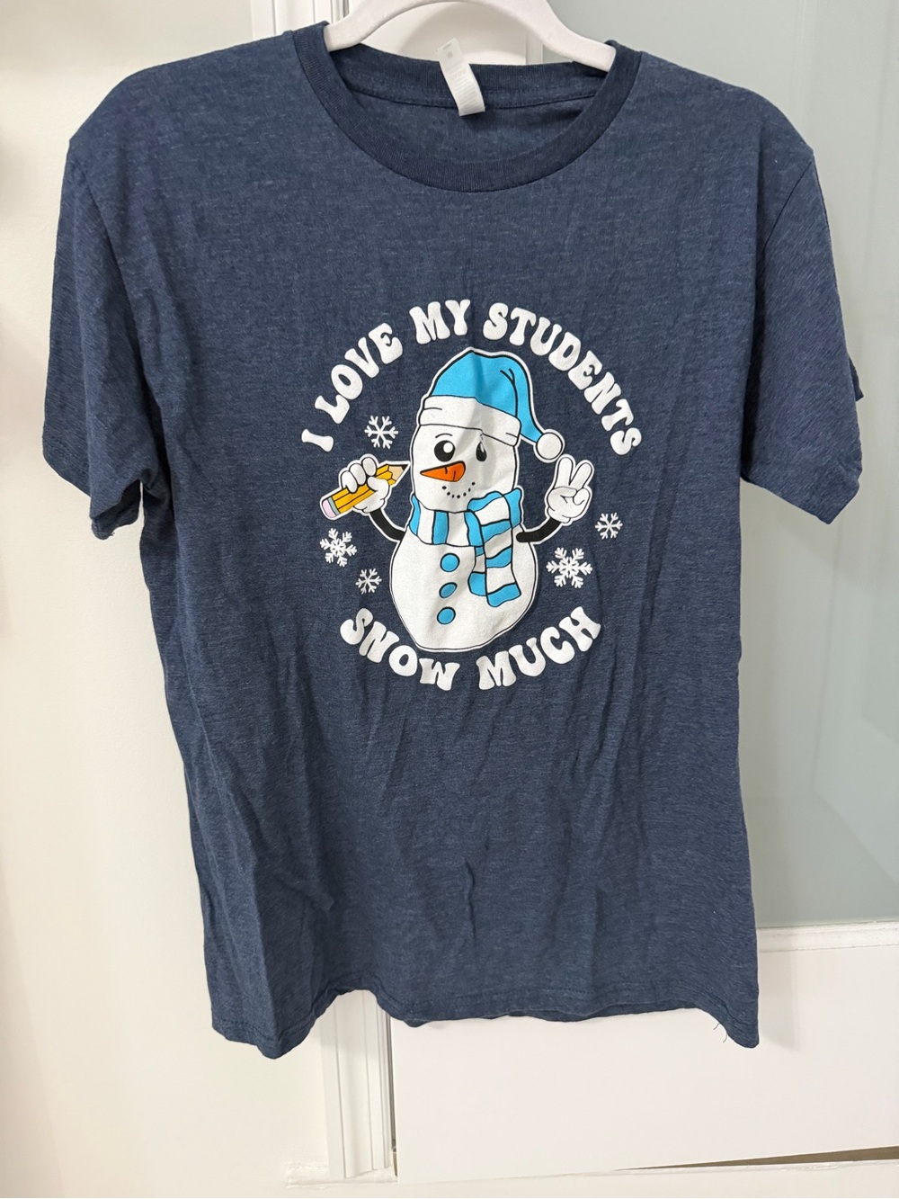 I Love My Students Snow Much Navy Blue Tee